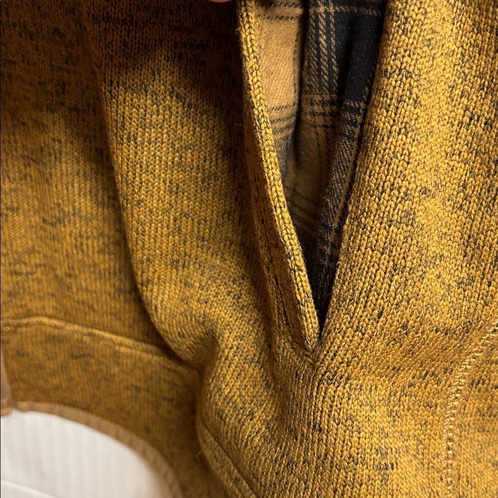 Eddie Bauer Women’s Mustard Tan Full Zip Jacket W/Plaid Accents. Size Tall 2XL - Picture 6 of 13